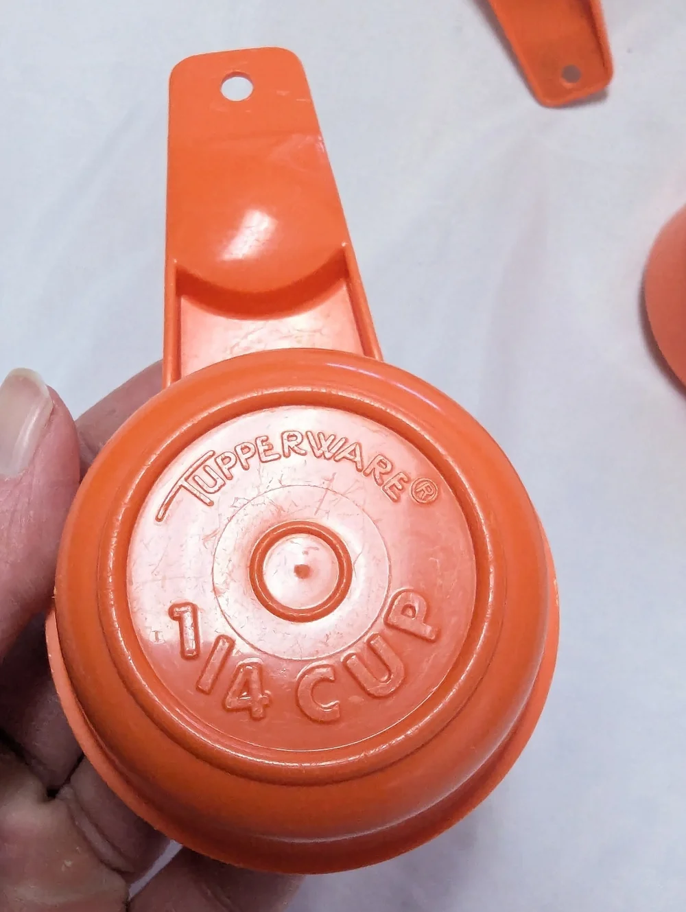 Vintage Retro Tupperware Orange Measuring Cups Set Of 4 INCOMPLETE